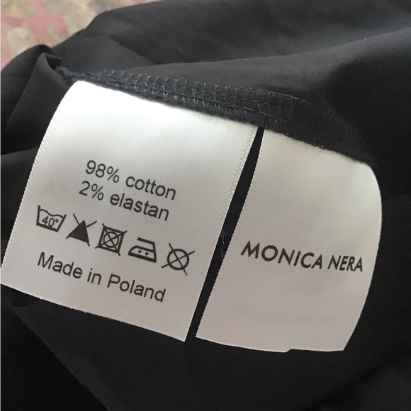 NWT $334 Monica Nera Black Cotton Mini Natasha Dress Puffer Sleeve Size Small - Picture 4 of 10